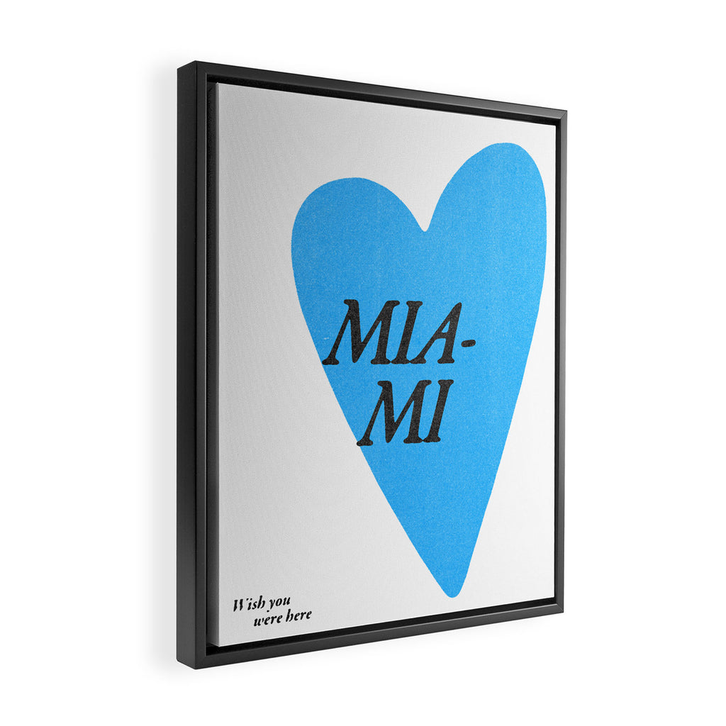 Wish you were here - Miami Framed Canvas Print Gallery Image 2