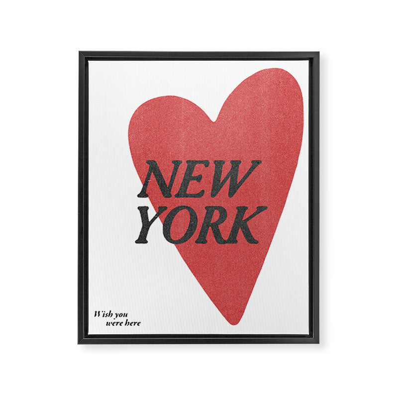 Wish You Were Here - New York Framed Canvas Print Gallery Image 6