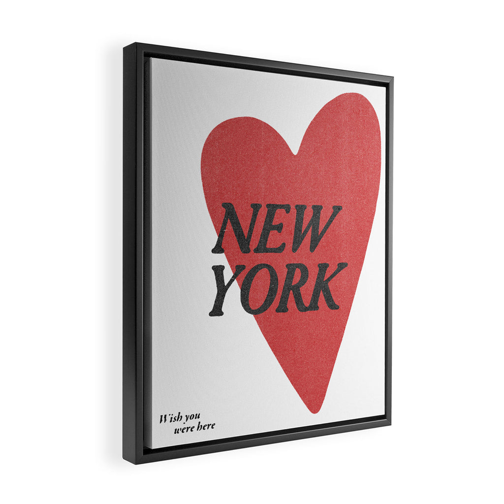 Wish You Were Here - New York Framed Canvas Print Gallery Image 2