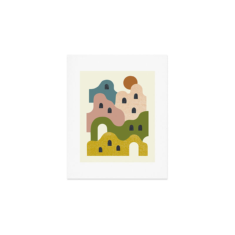 Adobe Village at Sunset Art Print Gallery Image 1