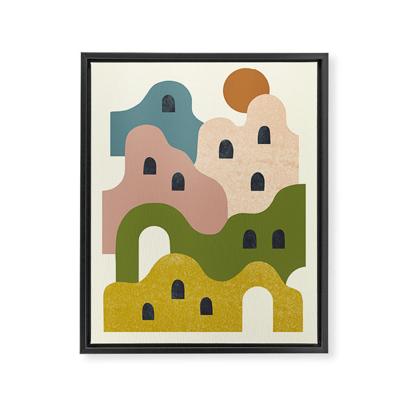 Adobe Village at Sunset Framed Canvas Print Gallery Image 6