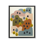Adobe Village With Trees Framed Canvas Print Gallery Image 6