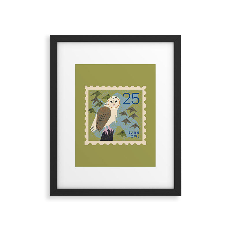 Barn Owl Postage Stamp Framed Art Print Gallery Image 6