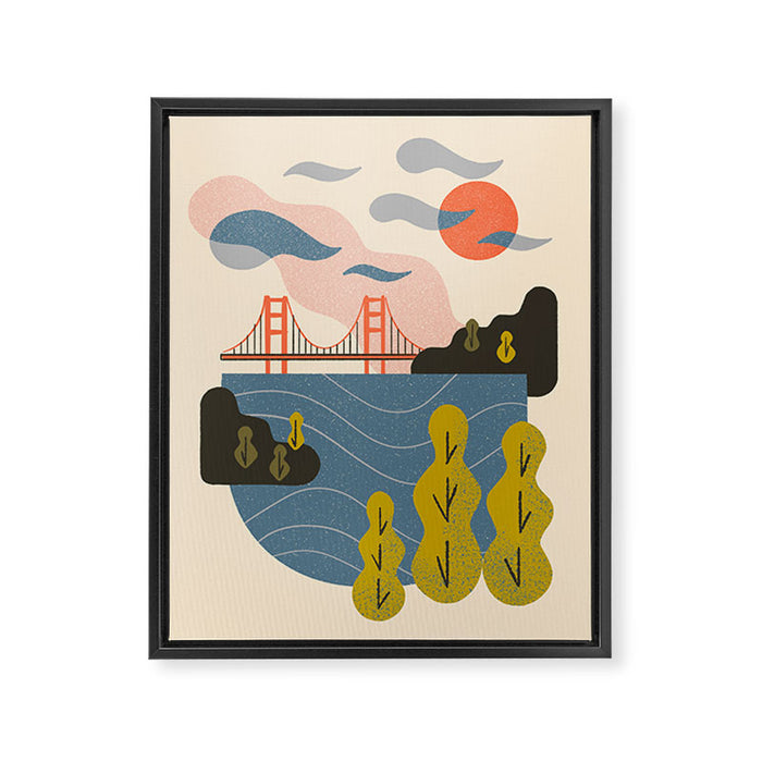 Bay Sunset Framed Canvas Print Gallery Image 1