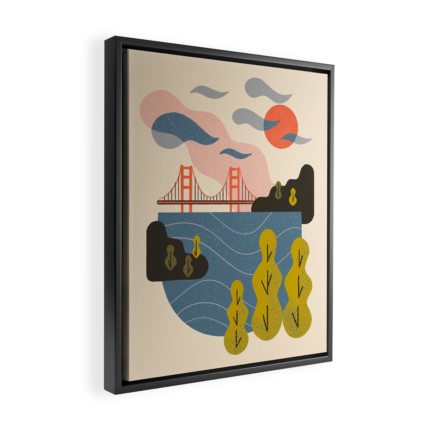 Bay Sunset Framed Canvas Print Gallery Image 2