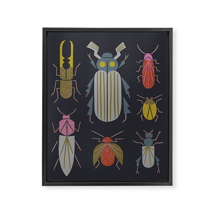 Beetle Specimens Framed Canvas Print Gallery Image 1