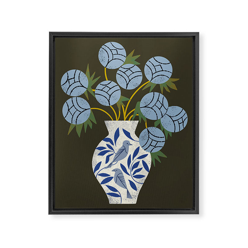 Bird Vase Bouquet Framed Canvas Print Gallery Image 6