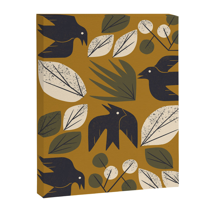 Birds and Leaves Grid Canvas Print Gallery Image 1