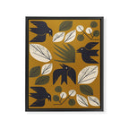 Birds and Leaves Grid Framed Canvas Print Gallery Image 8