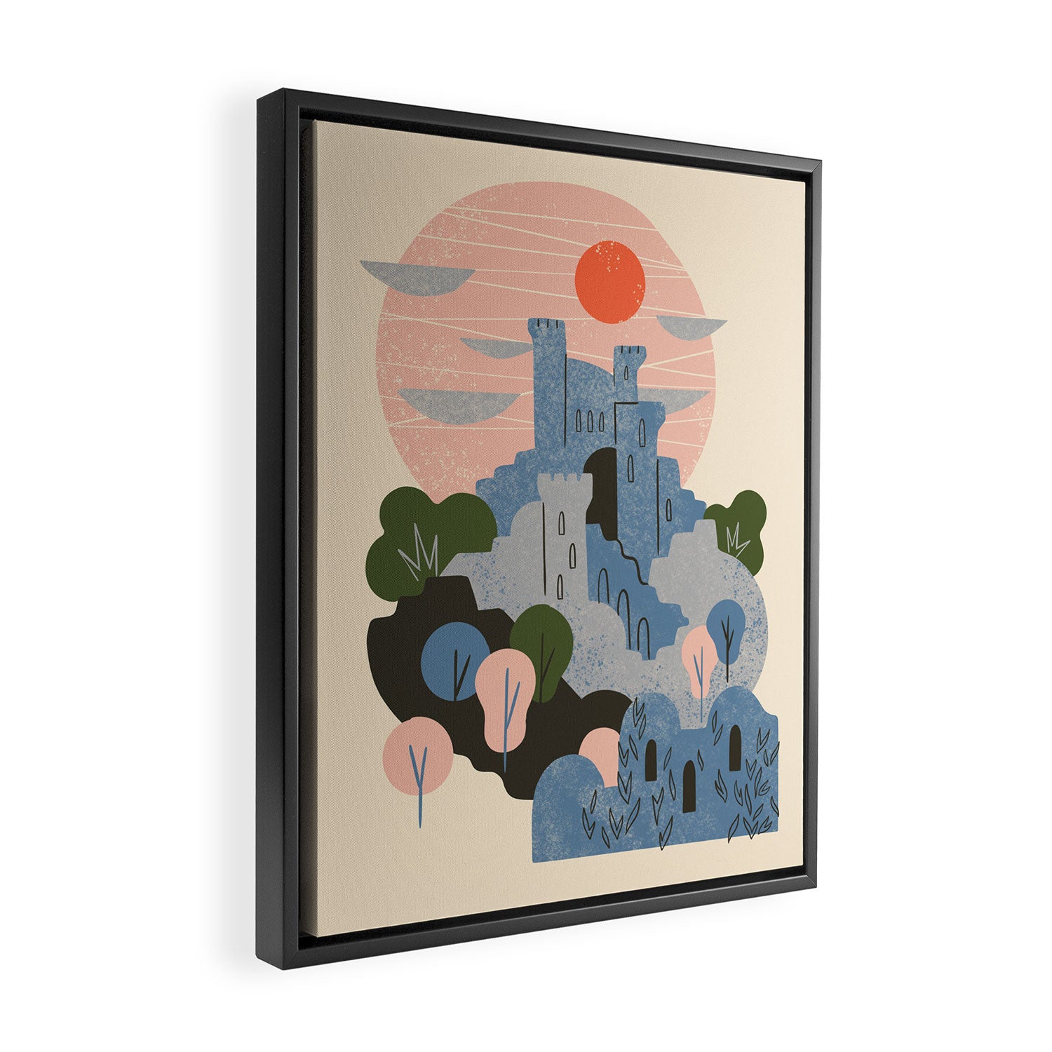 Blue Castle Framed Canvas Print Gallery Image 2