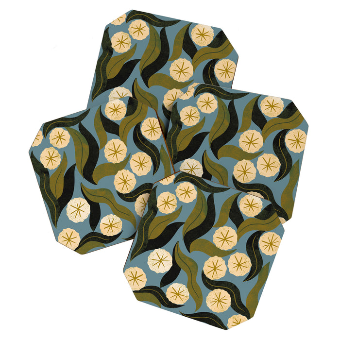Blue Floral Coaster Gallery Image 1