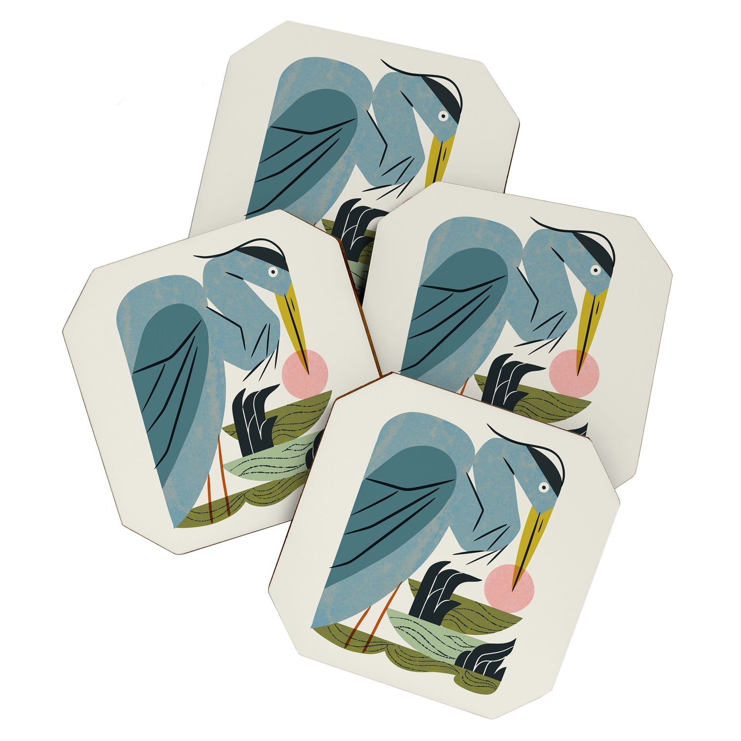 Blue Heron, Green Marsh Coaster Gallery Image 1