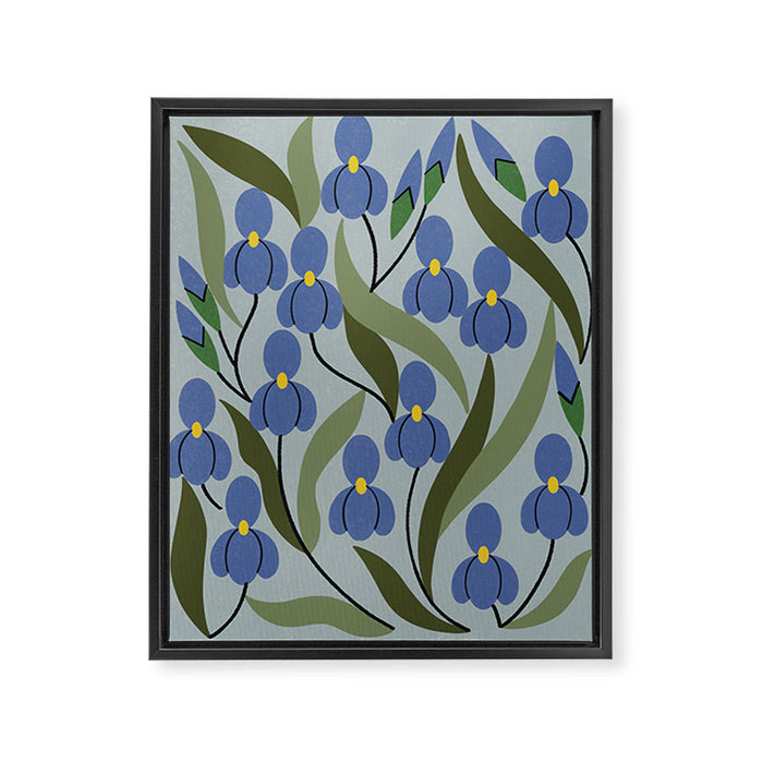 Blue Iris Framed Canvas Print Gallery Image 1