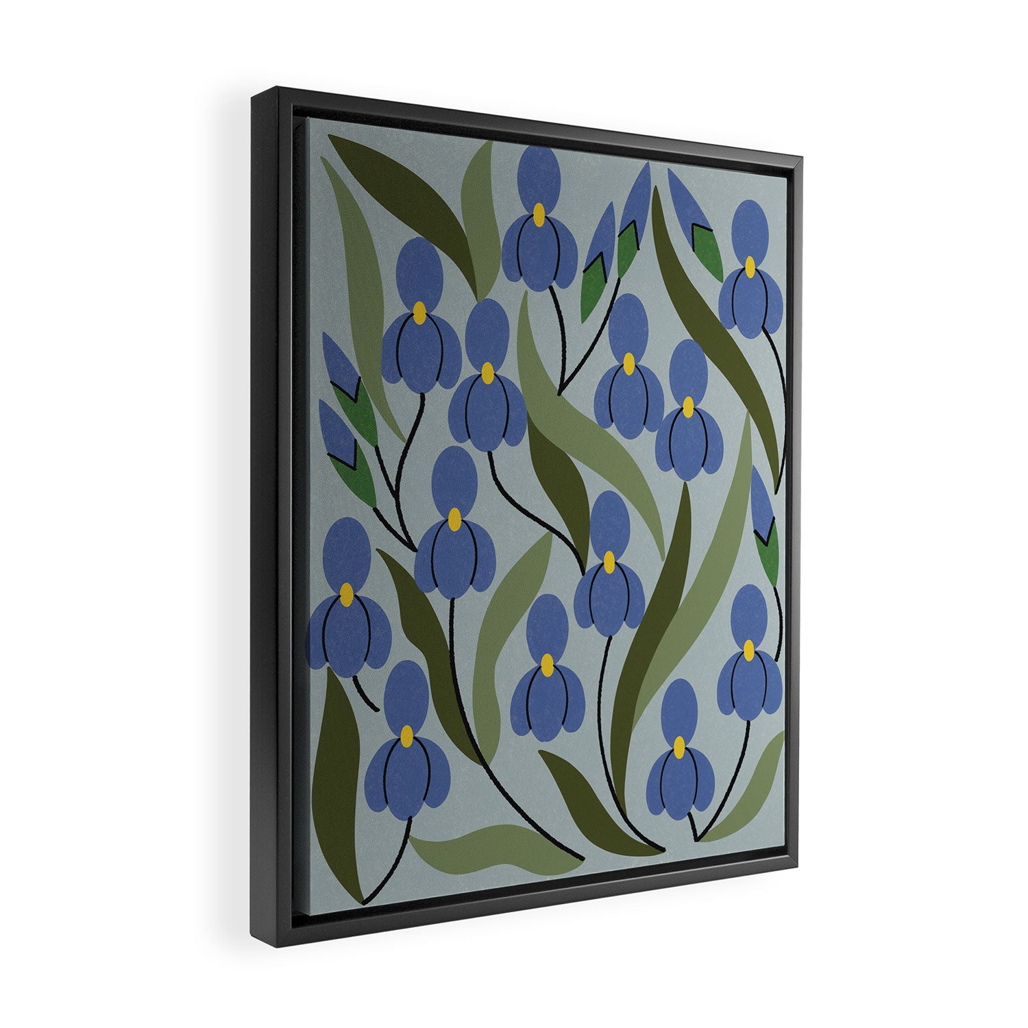 Blue Iris Framed Canvas Print Gallery Image 2