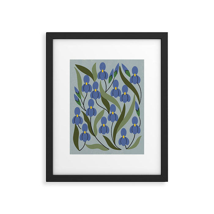 Blue Iris Framed Art Print Gallery Image 1