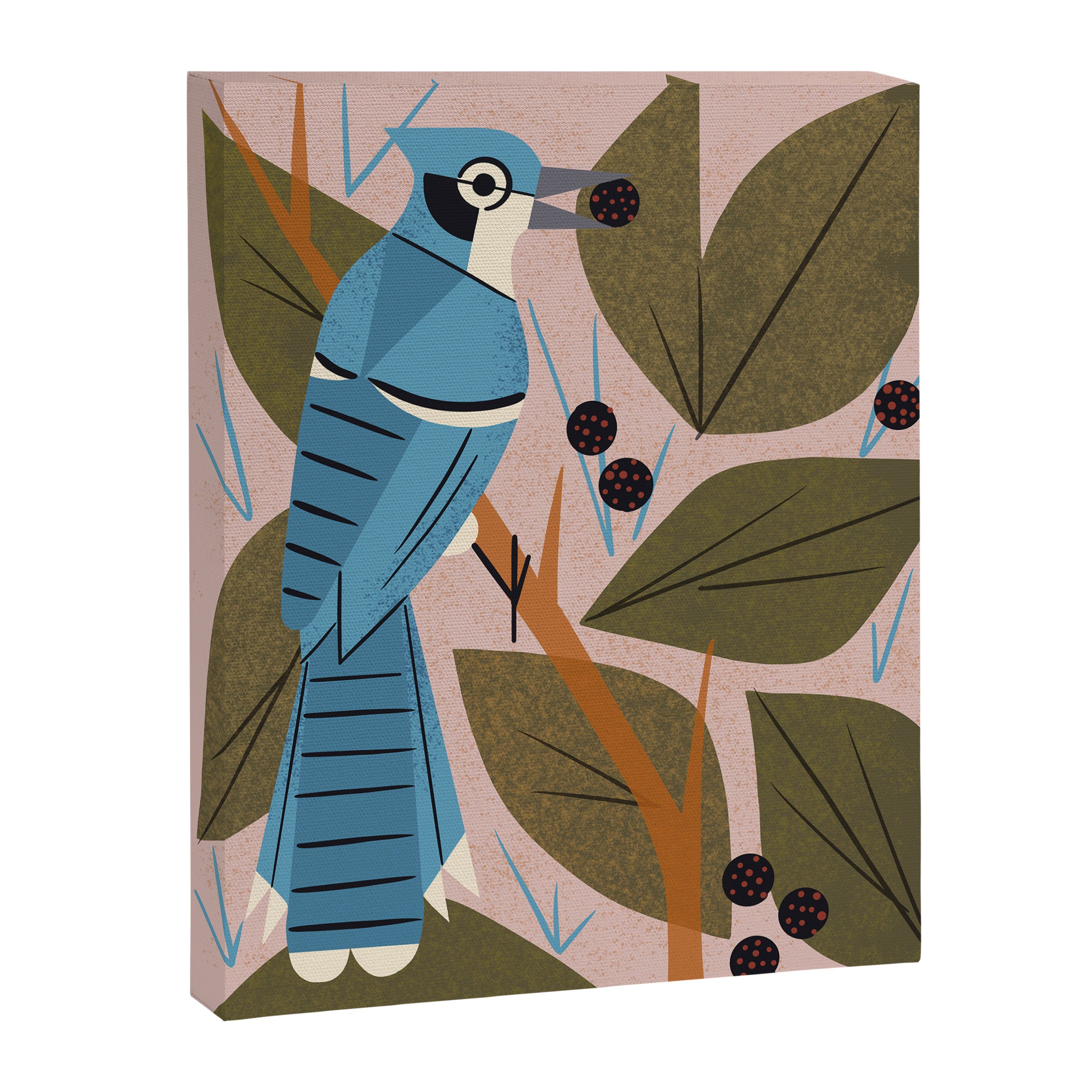 Blue Jay And Berries Canvas Print Gallery Image 6