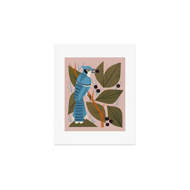 Blue Jay And Berries Art Print Gallery Image 1