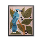 Blue Jay And Berries Framed Canvas Print Gallery Image 6