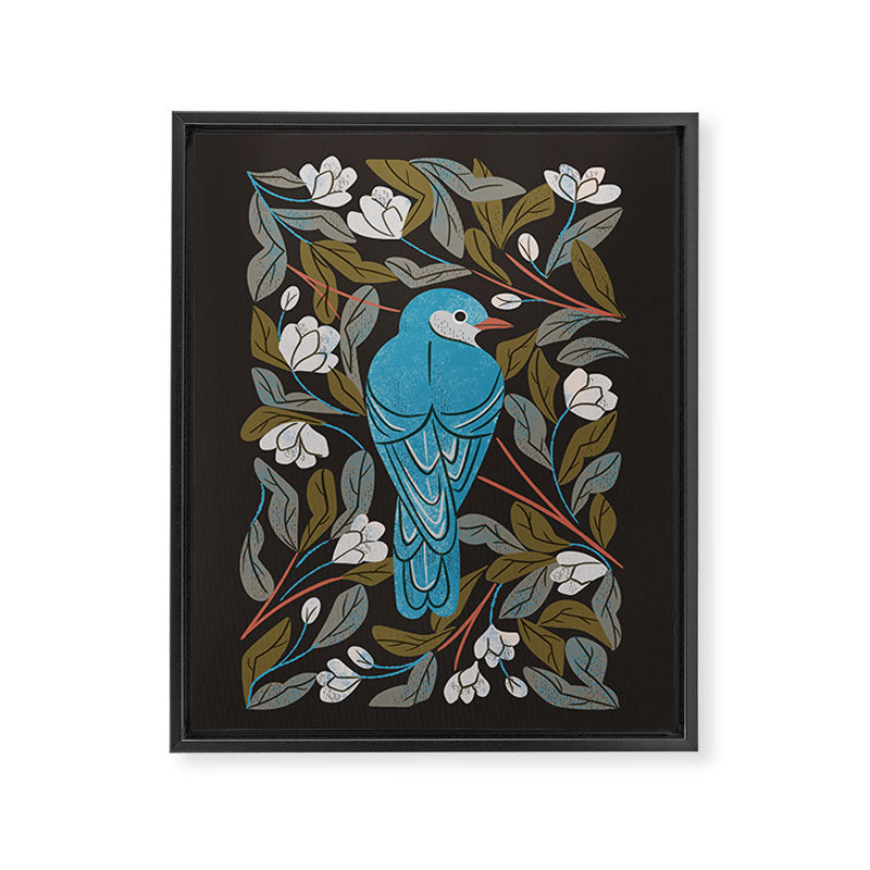 Bluebird and Apple Blossoms Framed Canvas Print Gallery Image 6