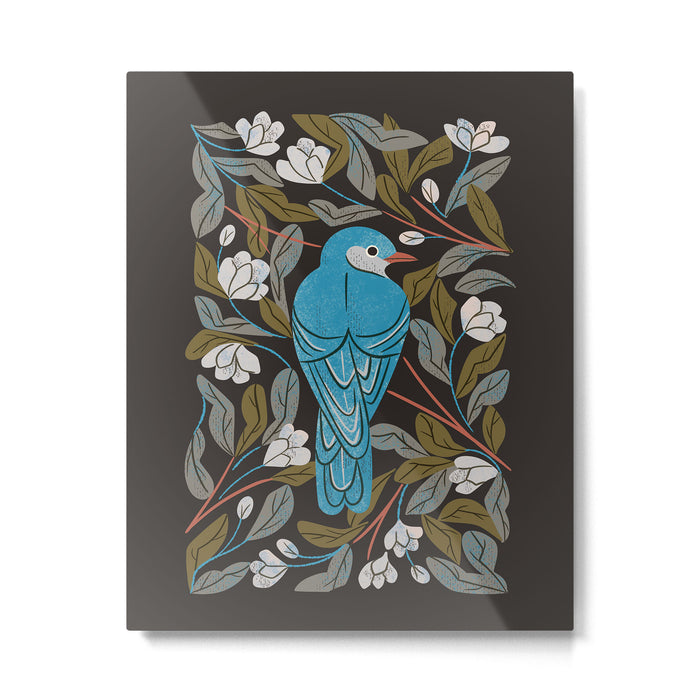 Bluebird and Apple Blossoms Metal Print Gallery Image 1