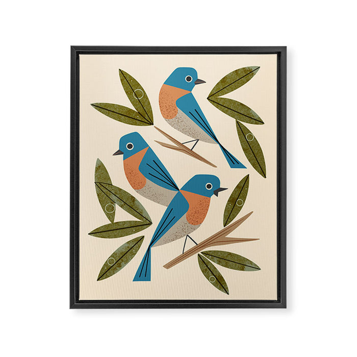 Bluebirds Framed Canvas Print Gallery Image 1
