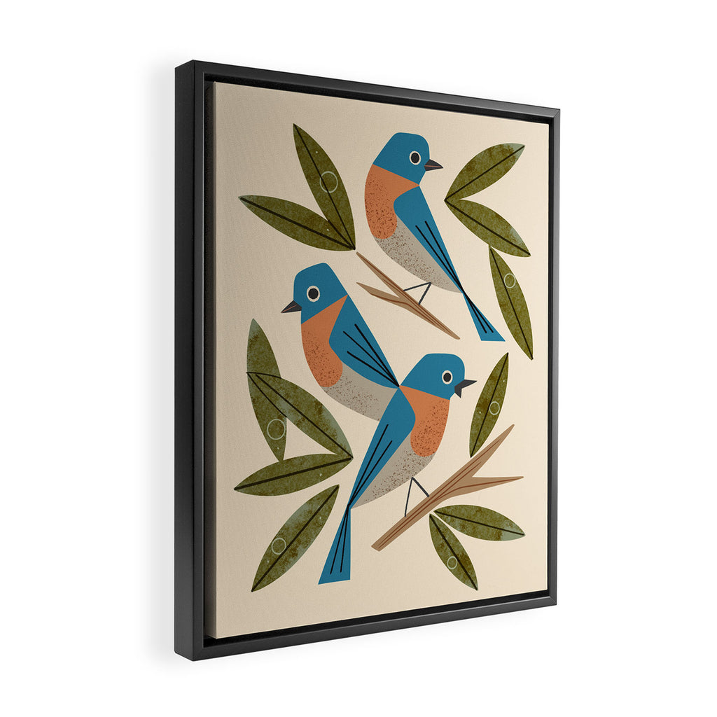 Bluebirds Framed Canvas Print Gallery Image 2