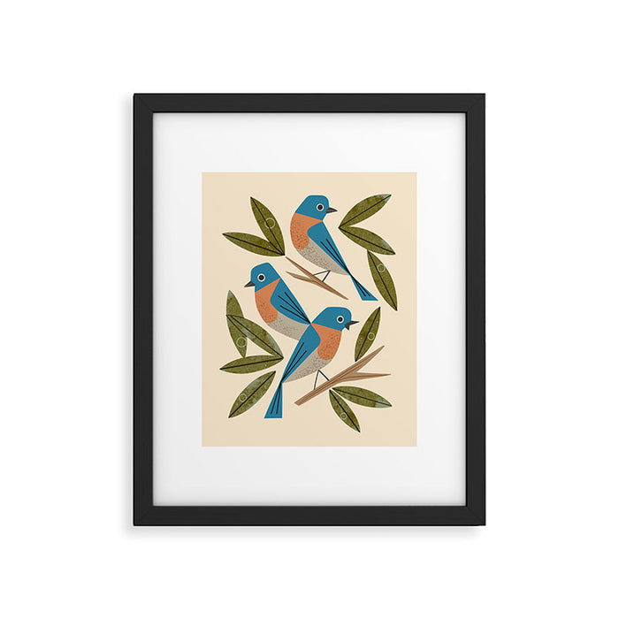 Bluebirds Framed Art Print Gallery Image 1