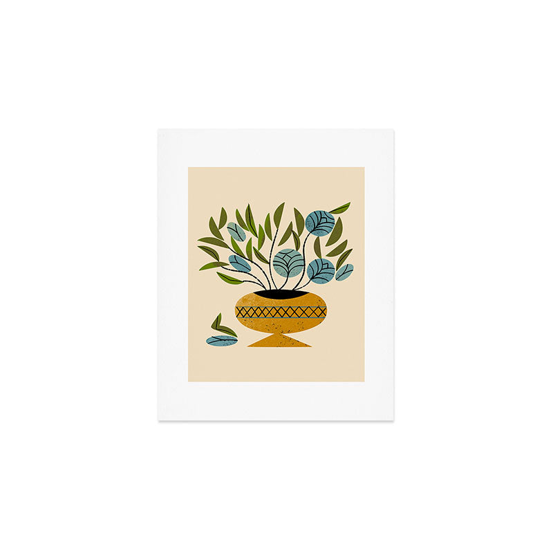 Bouquet in Gold Vase Art Print Gallery Image 1