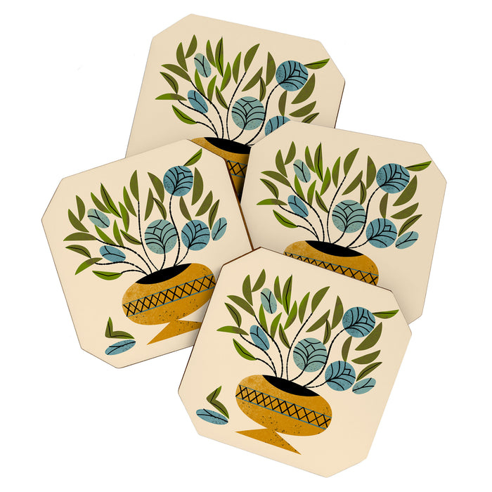 Bouquet in Gold Vase Coaster Gallery Image 1