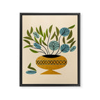 Bouquet in Gold Vase Framed Canvas Print Gallery Image 8