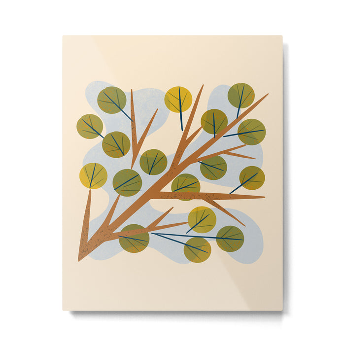 Branch and Leaves Metal Print Gallery Image 1