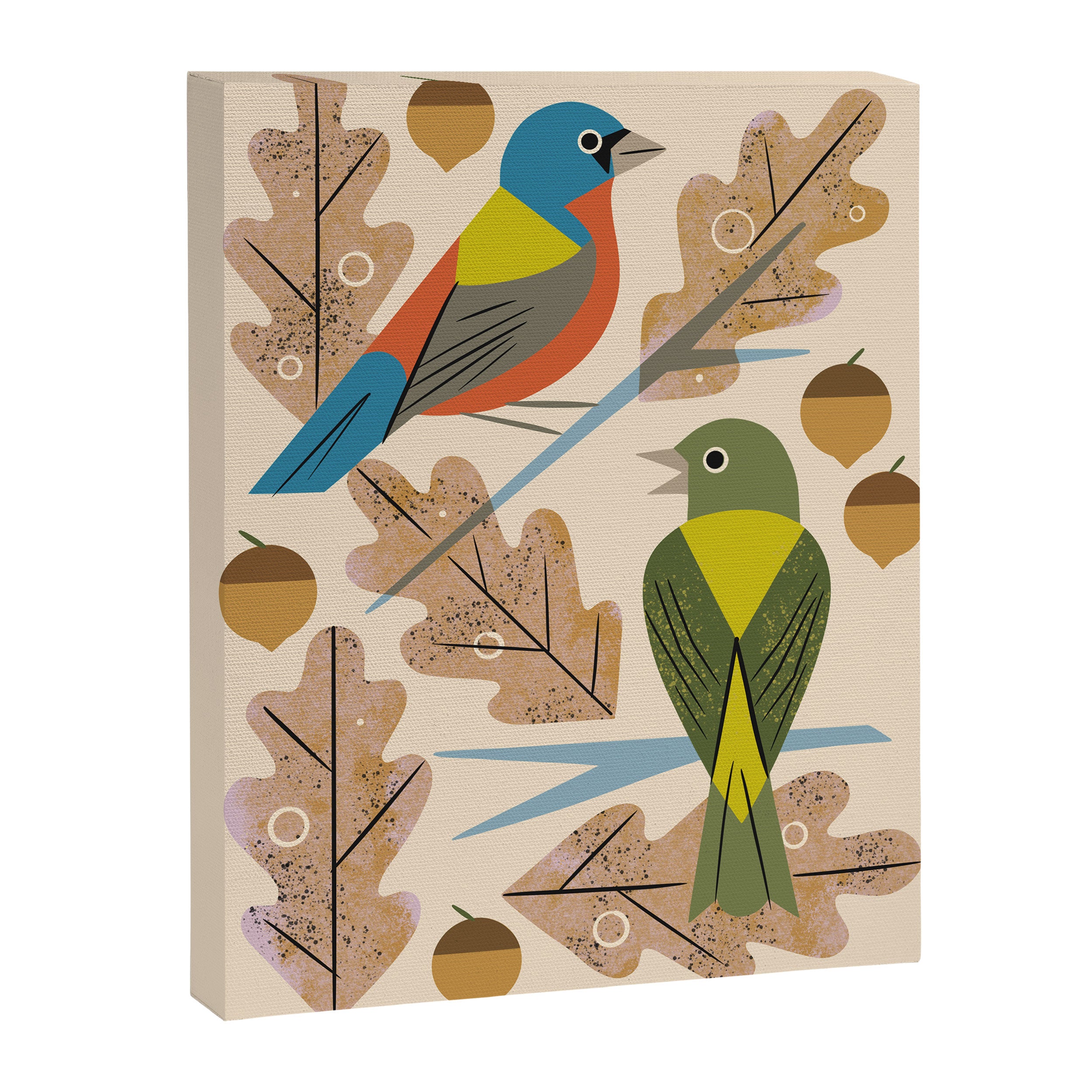 Bunting Pair In Oak Tree Canvas Print Gallery Image 6