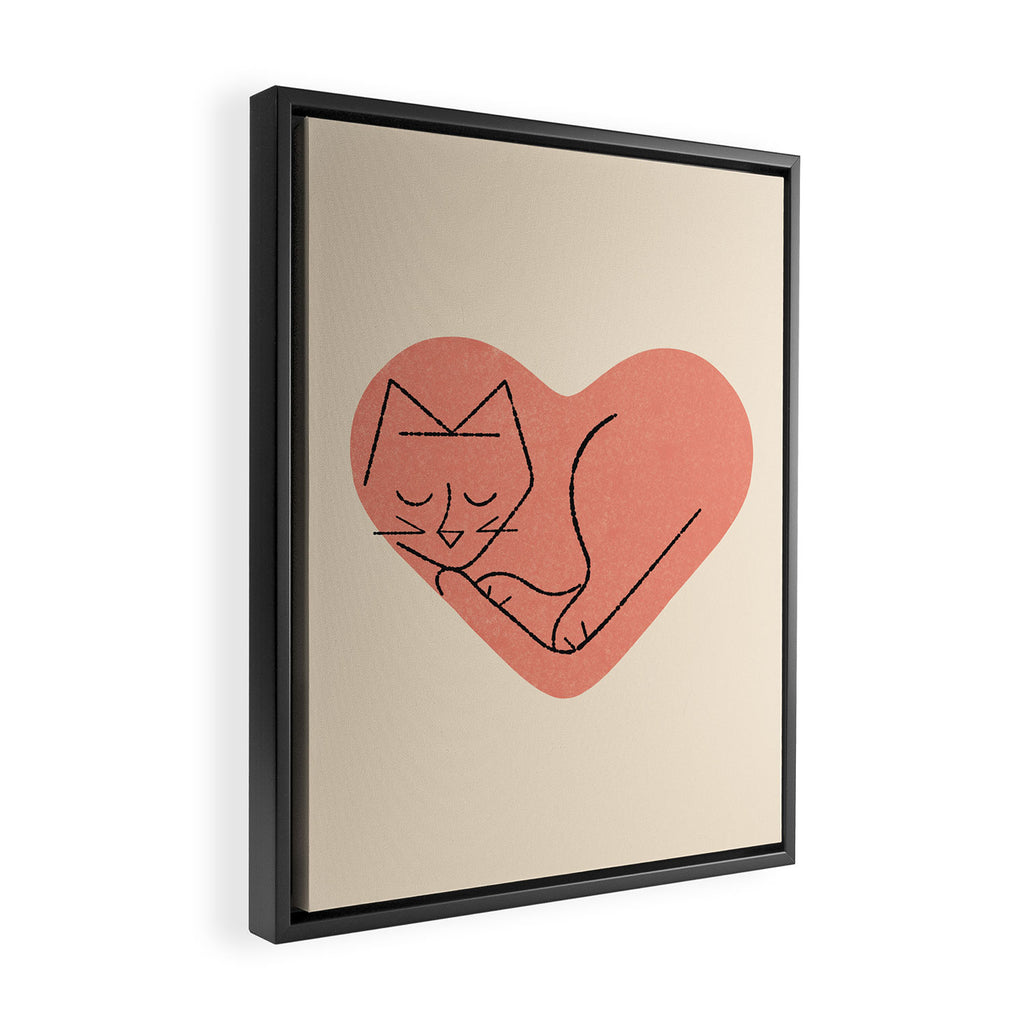 Cat Love Framed Canvas Print Gallery Image 2