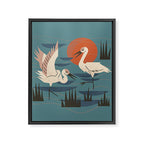 Cranes Wading At Sunset Framed Canvas Print Gallery Image 8