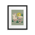 Cranes Wading At Sunset (Sage) Framed Art Print Gallery Image 4