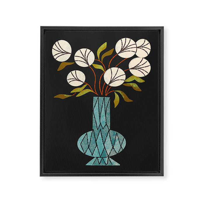Crystal Vase Peonies Framed Canvas Print Gallery Image 1