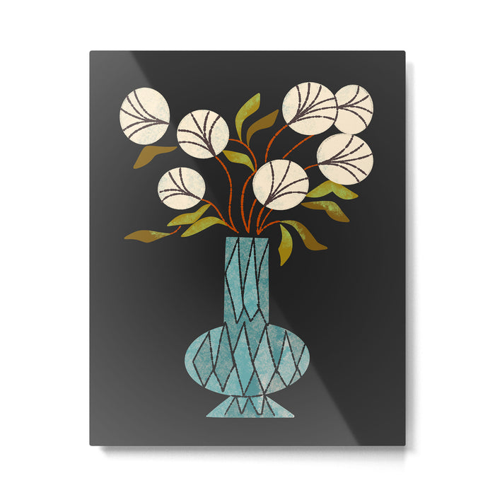 Crystal Vase Peonies Metal Print Gallery Image 1