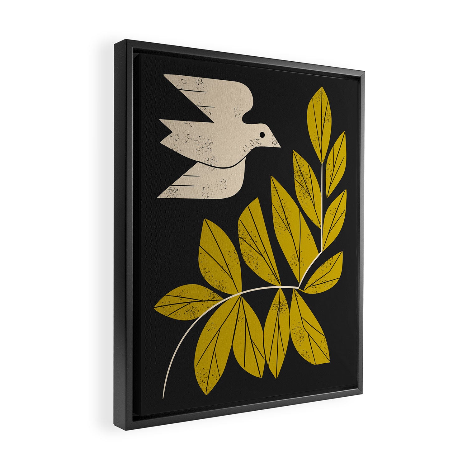 Dove and Branch Framed Canvas Print Gallery Image 2