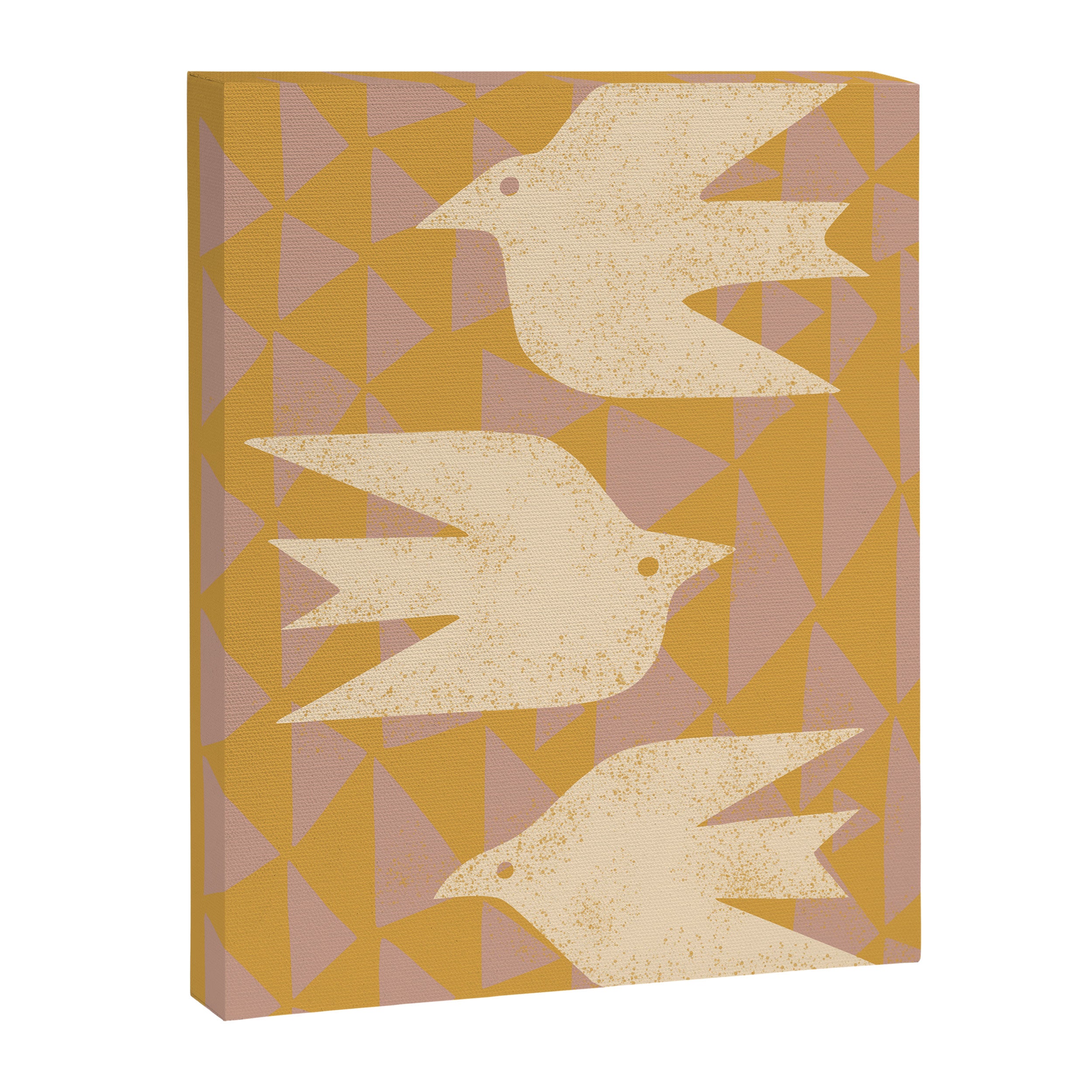 Doves In Flight (Yellow) Canvas Print Gallery Image 6