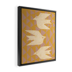 Doves In Flight (Yellow) Framed Canvas Print Gallery Image 2
