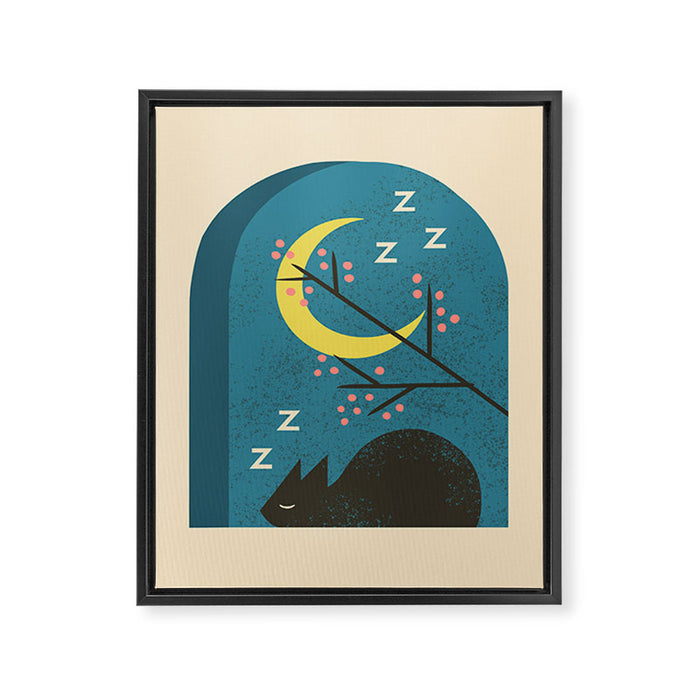 Evening Catnap Framed Canvas Print Gallery Image 1