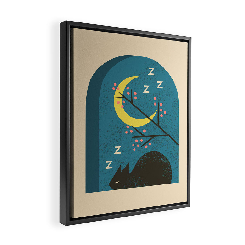 Evening Catnap Framed Canvas Print Gallery Image 2