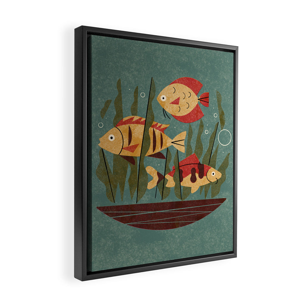 Fish and Seaweed Framed Canvas Print Gallery Image 2
