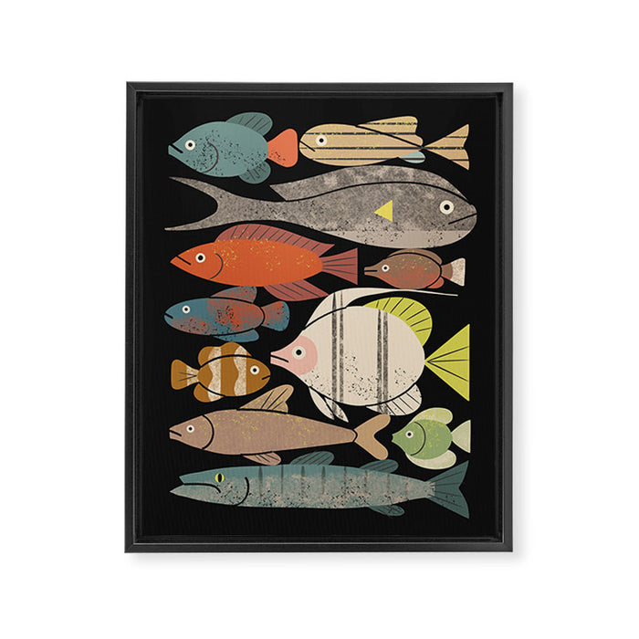 Fish Crowd No. 1 Framed Canvas Print Gallery Image 1