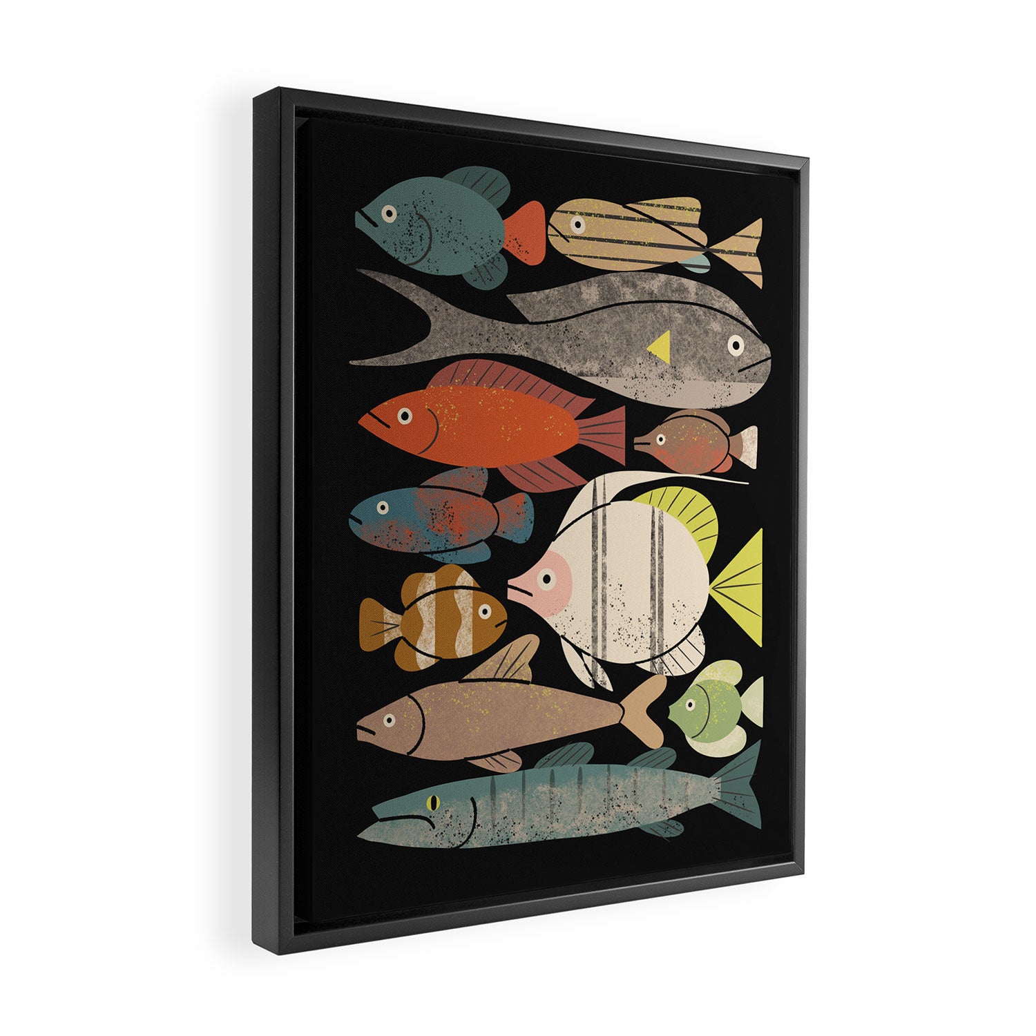 Fish Crowd No. 1 Framed Canvas Print Gallery Image 2