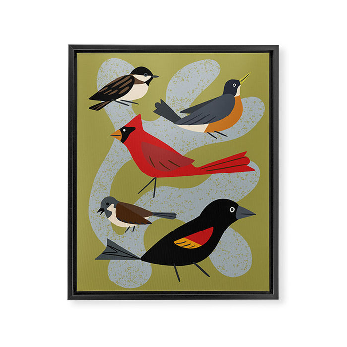 Five Birds Framed Canvas Print Gallery Image 1