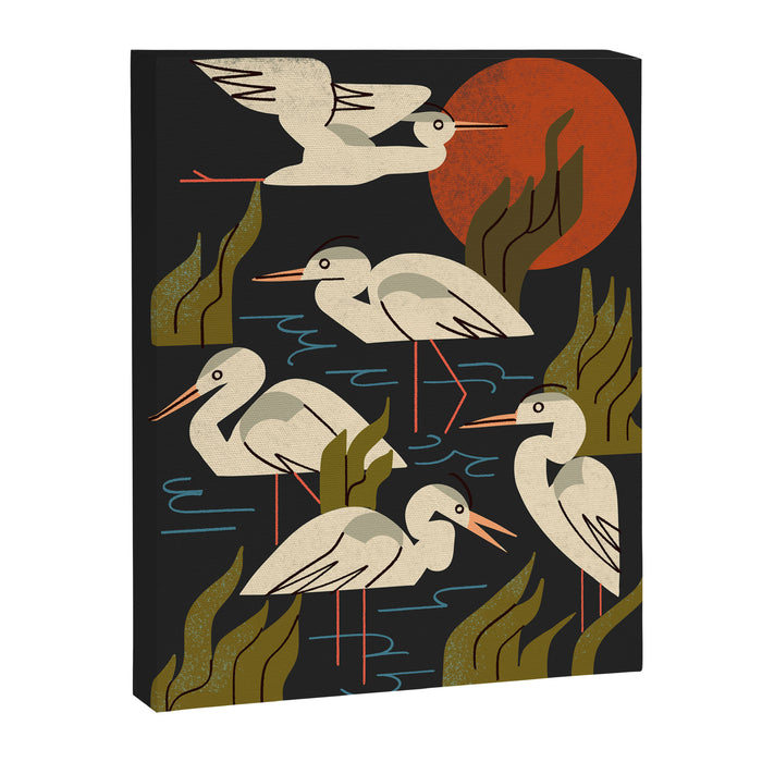 Five Heron Flock Canvas Print Gallery Image 1