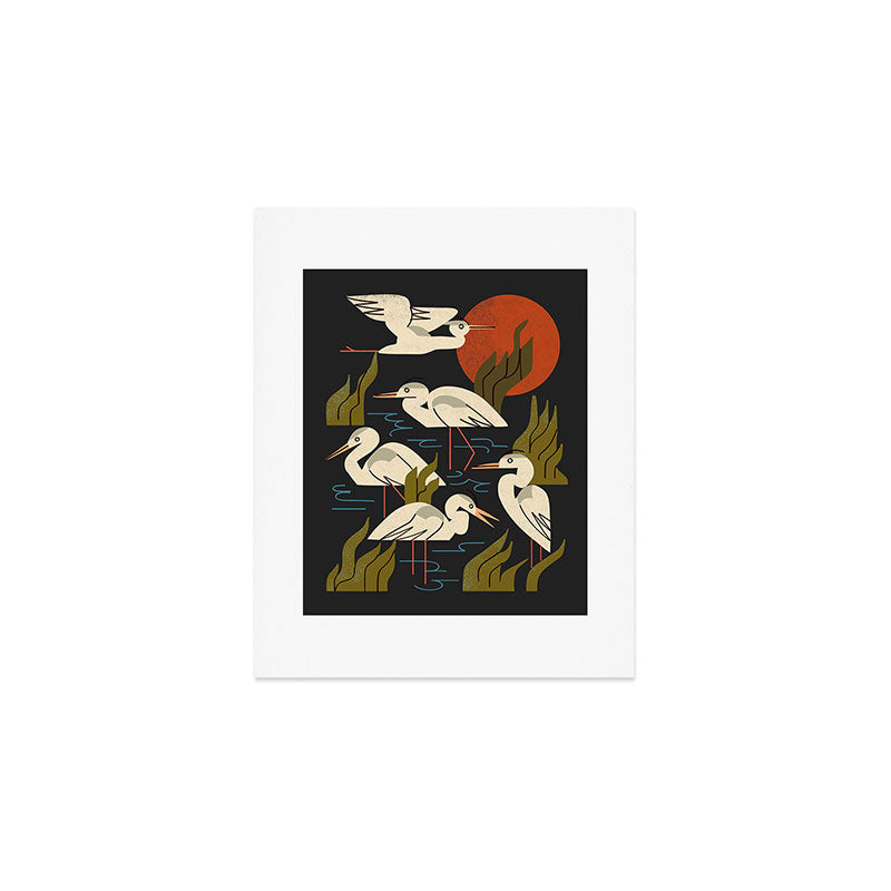 Five Heron Flock Art Print Gallery Image 1