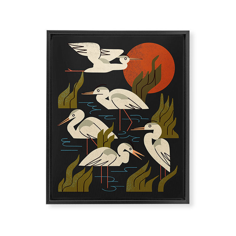 Five Heron Flock Framed Canvas Print Gallery Image 6