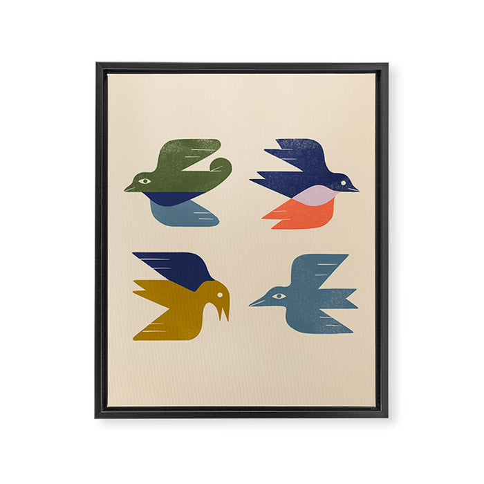 Four Birds Grid Framed Canvas Print Gallery Image 1